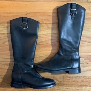 GIRLS LEATHER TALL BOOTS